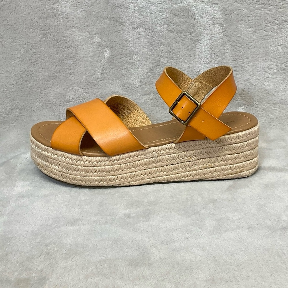 Rock & Candy Deklana Tan Platform Espadrille Sandals Womens 7.5